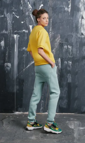 Warm Pants With Ribbed Details