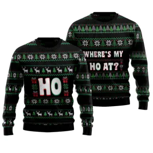 Where’s My Ho At Couple Ugly Christmas Sweater Christmas Gift Anniversary Sweater