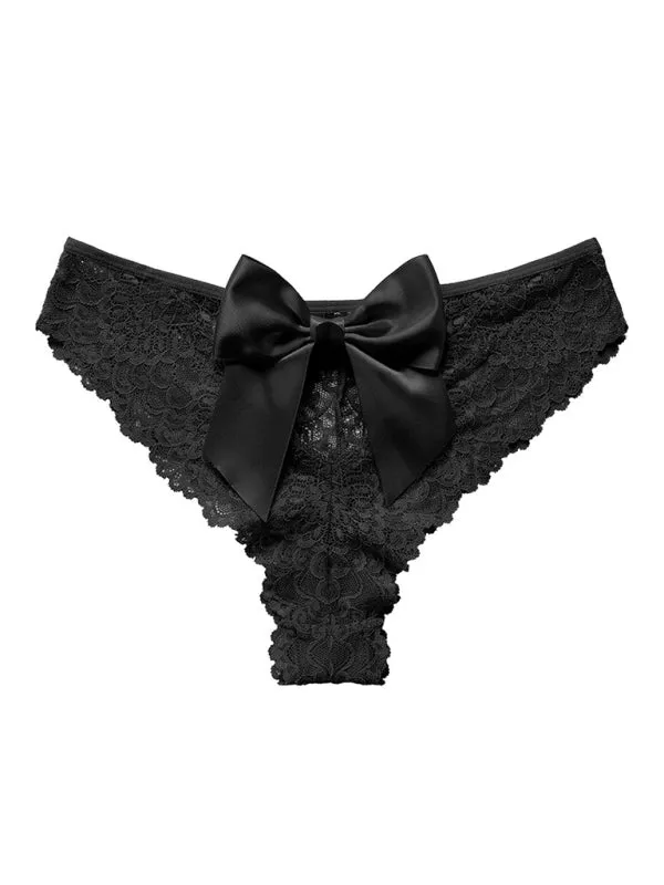 Women's Floral Lace Panty with Elegant Bow Back