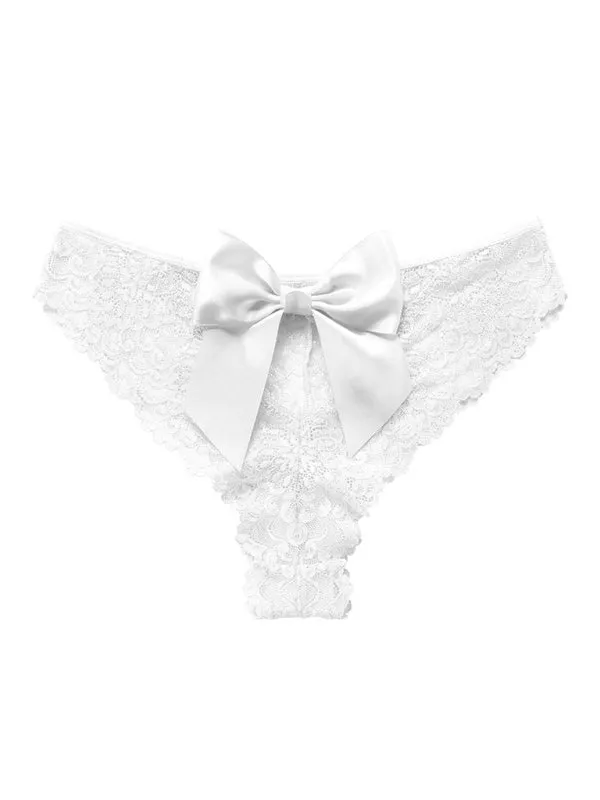 Women's Floral Lace Panty with Elegant Bow Back