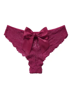 Women's Floral Lace Panty with Elegant Bow Back